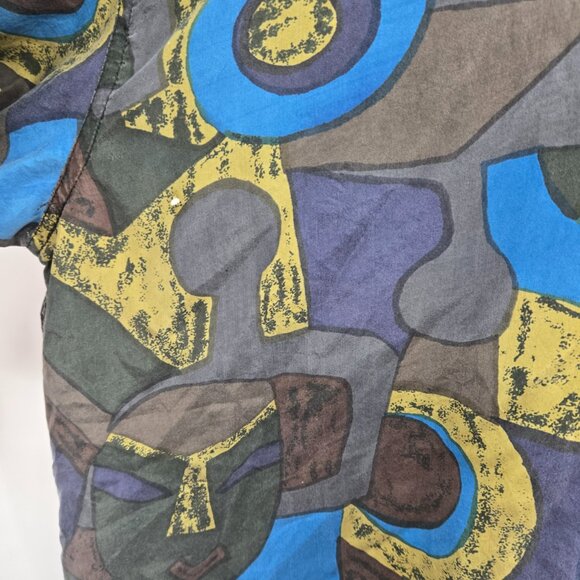 Vintage Verona Men's Art to Wear 100% Silk Button Down Shirt Large - Picture 4 of 14